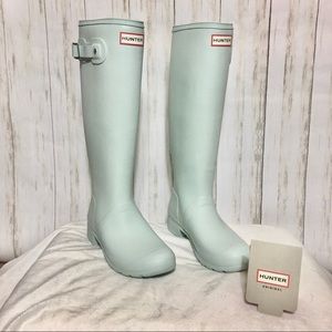 Mint green/blue Hunter boots